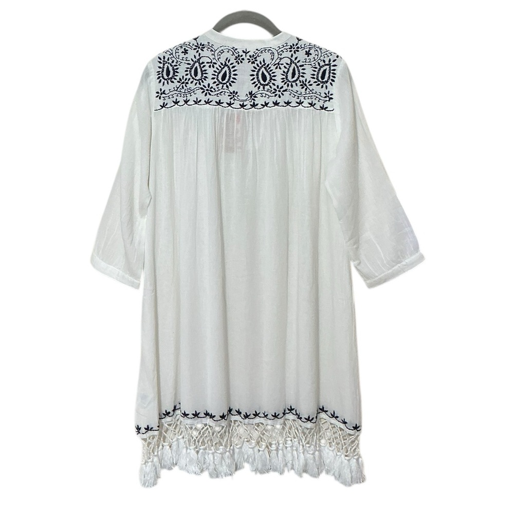 ROLLER RABBIT Lucknow Serafina Tunic XS 24” p2p White $148 Retail NWT - Picture 9 of 13